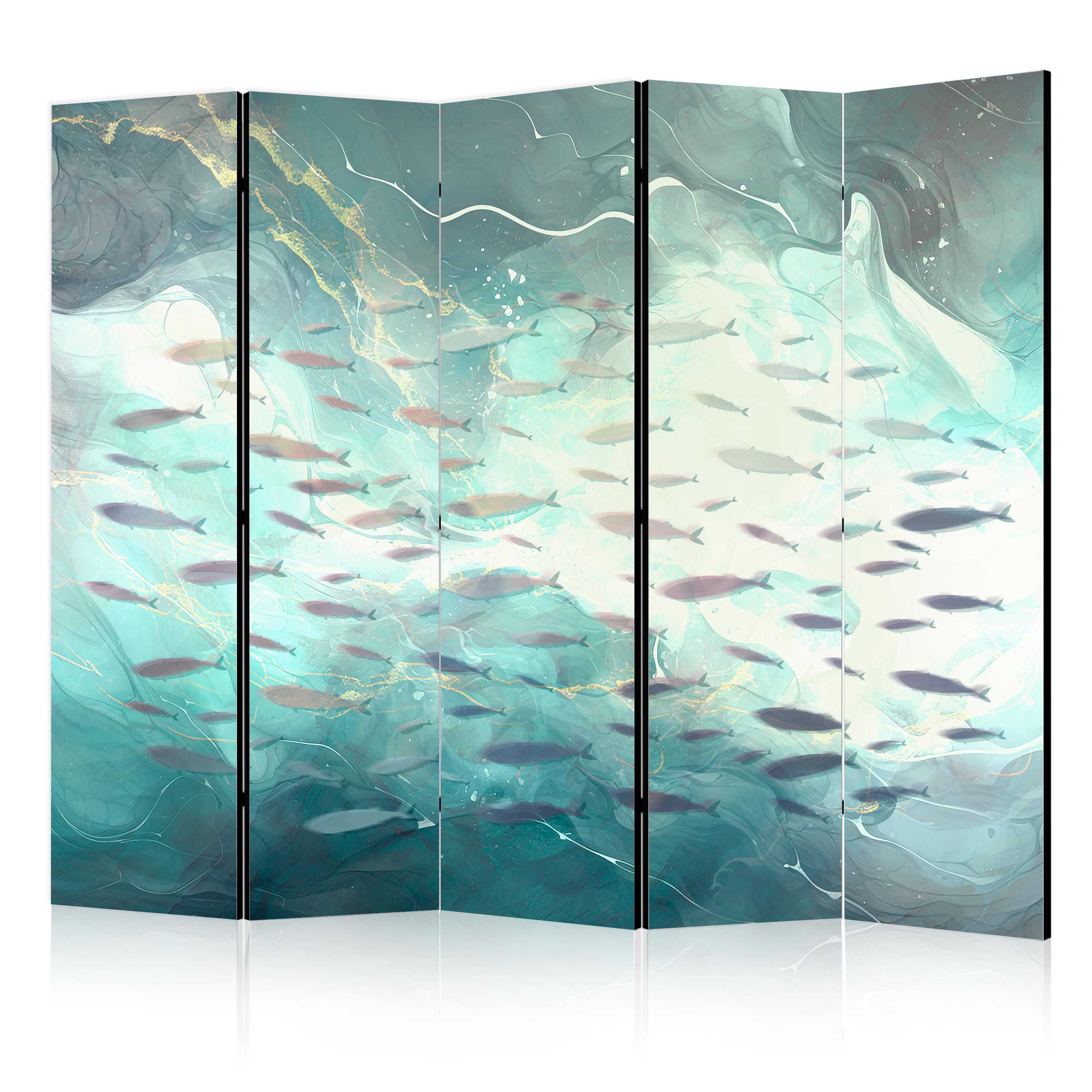Paravent -poissons Parmi Les Profondeurs De La Mer 225x172