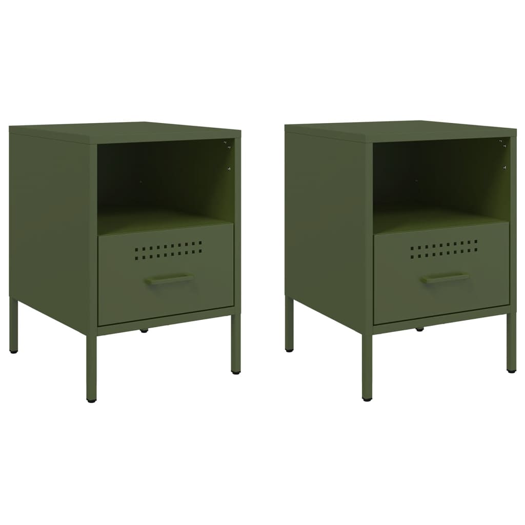 Lot De 2 Tables De Chevet Avec Tiroir 36 X 39 X 50,5 Cm Dec035765