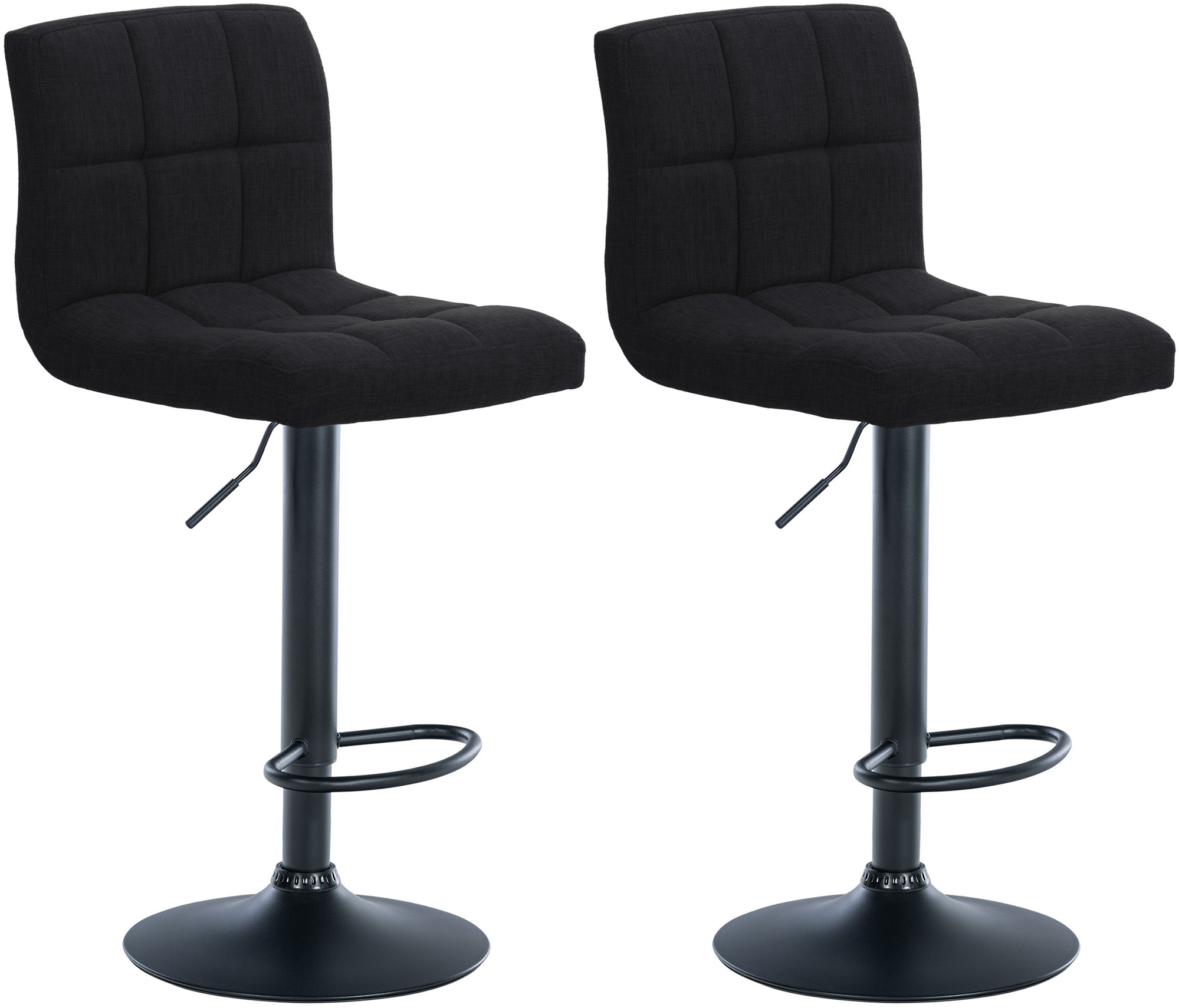 Lot De 2 Tabourets De Bar Calma Tissu Noir Noir