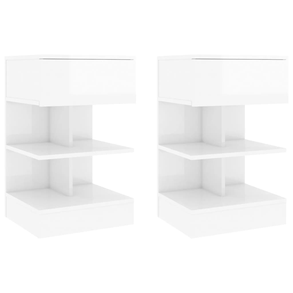 Lot De 2 Tables De Chevet Avec Tiroir Et Étagères 40 X 35 X Dec035020