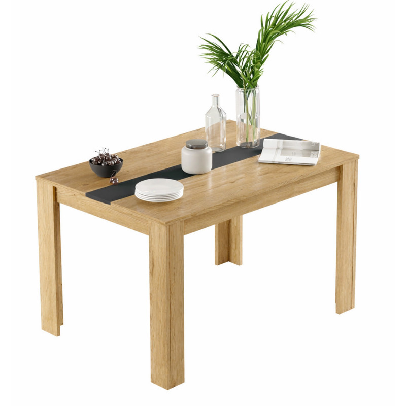 Beaux Meubles Pas Chers Table À Manger 6 Couverts 120 X 80 X 73,8 Cm Chêne Gris Anthracite Panneaux Mélaminés