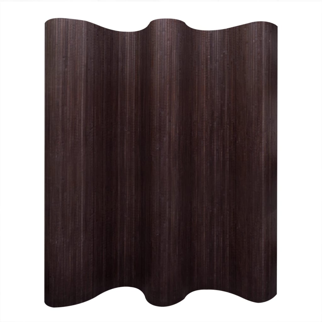 Paravent Séparateur De Pièce Cloison Bambou 250 X 165 Cm Marron Foncé Dec031138