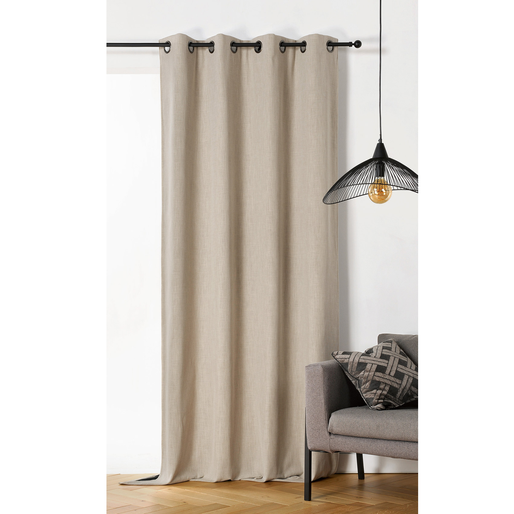 Rideau Linder Obscurcissant Isolant 260 X 140 Cm Beige Polyester Coton