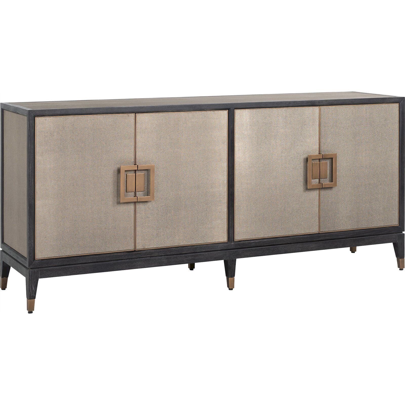 Bahut Bloomville 4 Portes - Marron Et Finitions Or