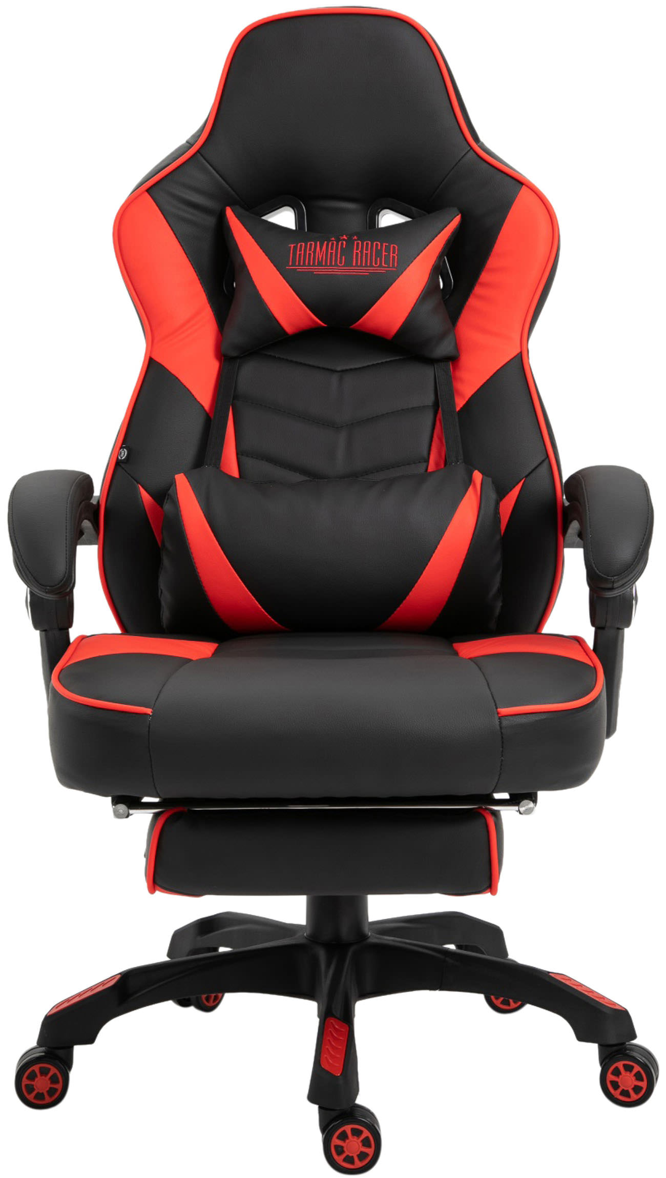 Chaise De Bureau Tilos En Simili Cuir Noir/rouge