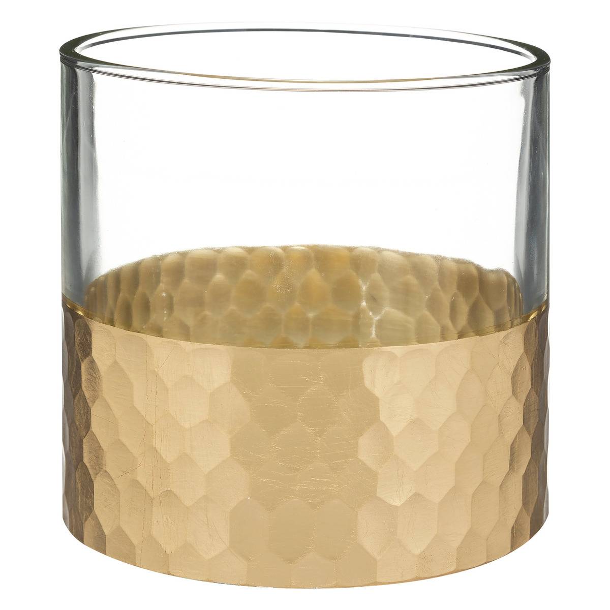 Photophore Métal Facete Verre 8cm - Feeric Lights & Christmas