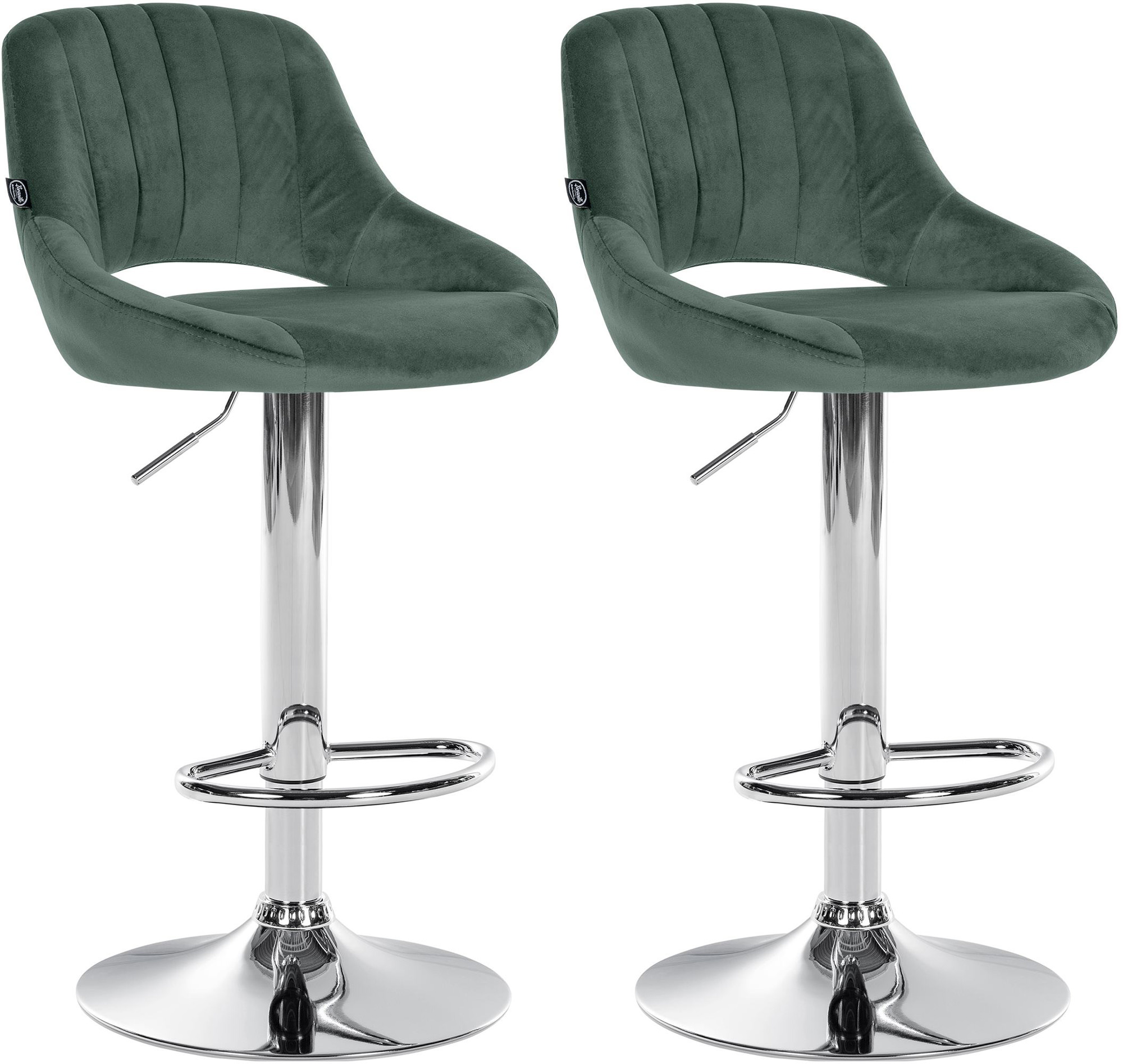 Lot De 2 Tabourets De Bar Milet Velours C Vert