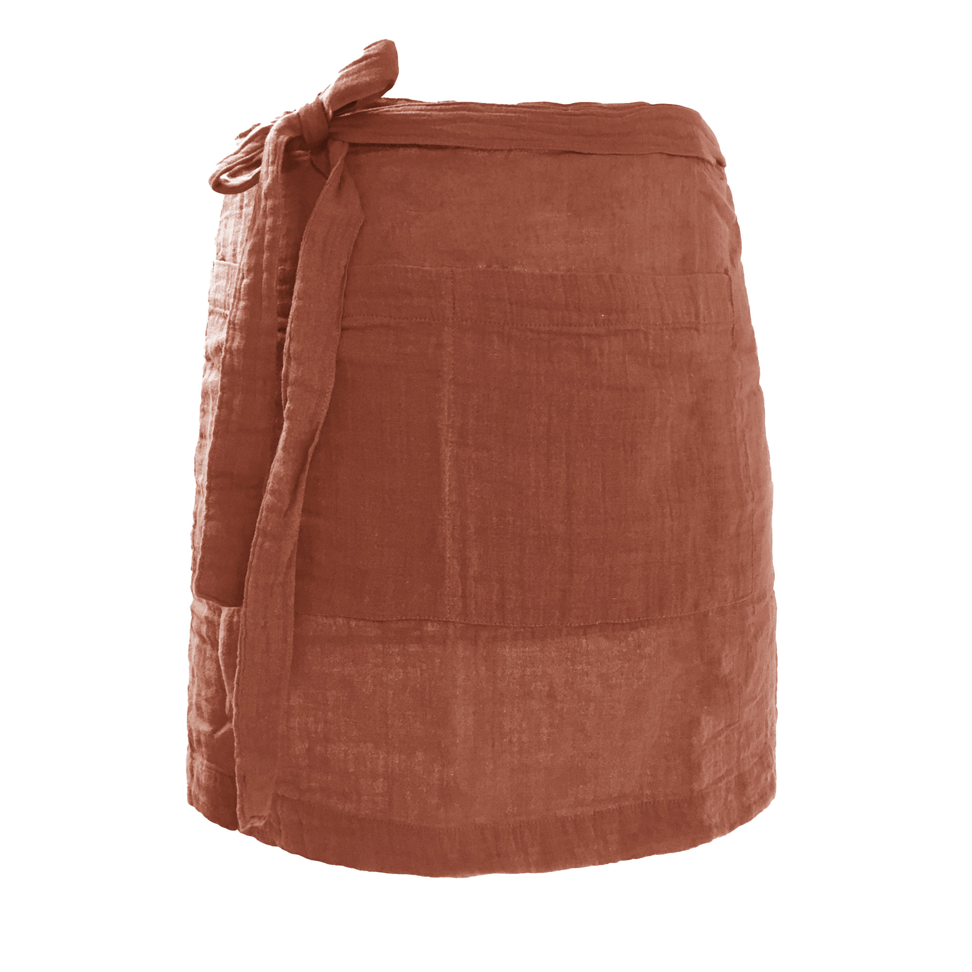 Tablier 45x80 Cm Gaze De Coton Terracotta