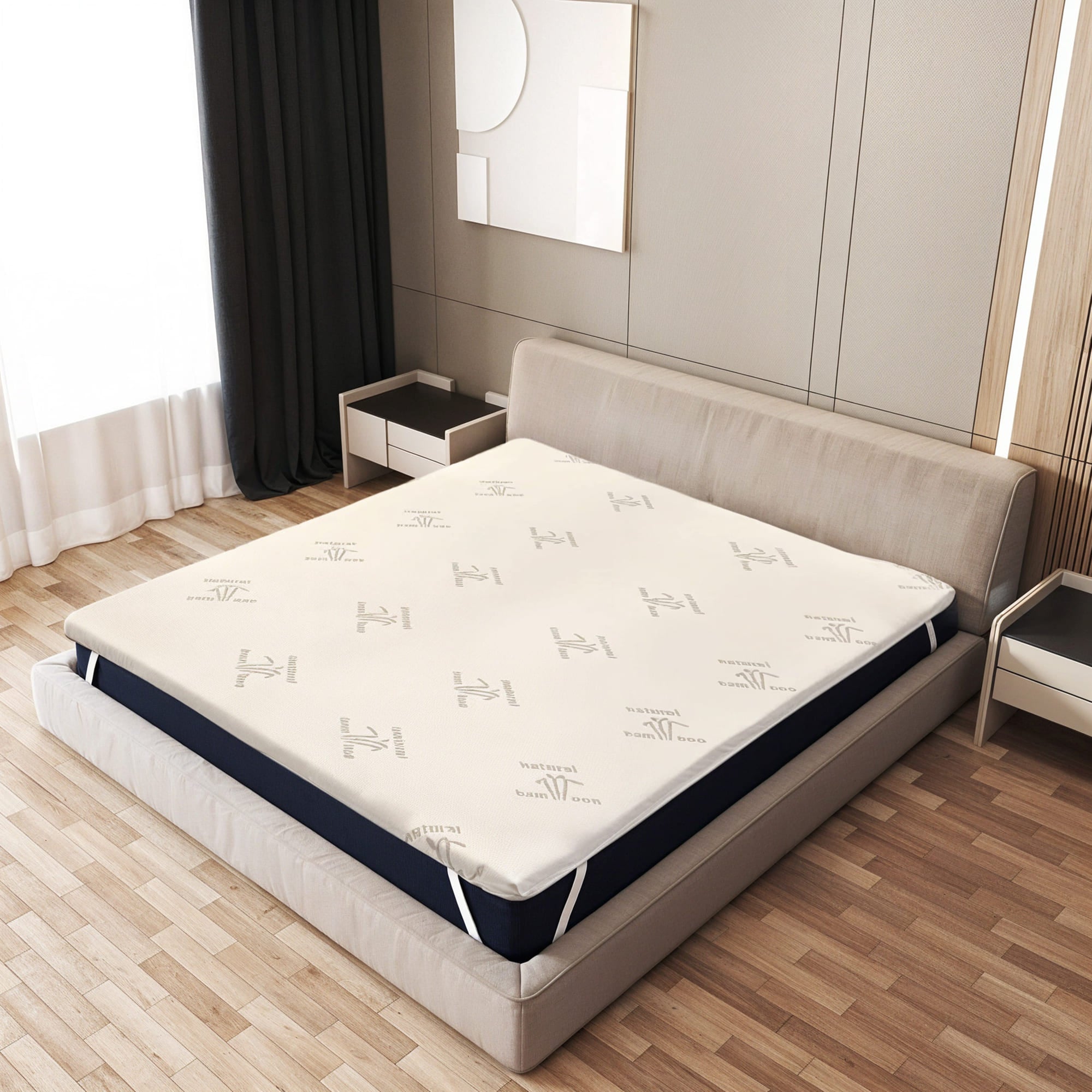 The White Stone Surmatelas 80x195 Cm En Latex Naturel, Déhoussable 5 Cm
