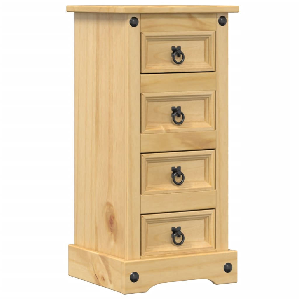 Table De Chevet Avec 4 Tiroirs 35 X 32,5 X 74 Cm Bois De Dec033901