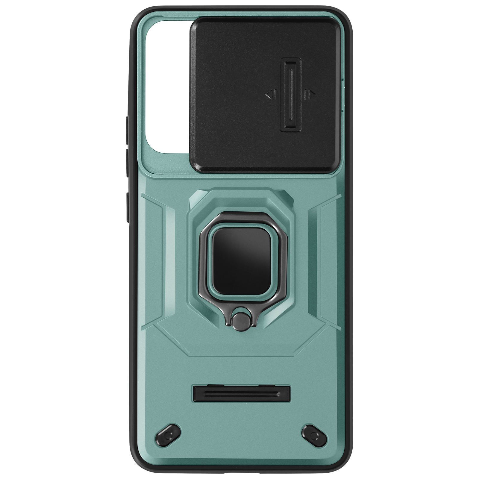 Coque Pour Xiaomi 14 Bague Support Antichoc Cache Caméra Coulissant Vert Pâle