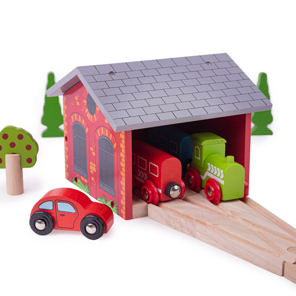 Bigjigs Rail, Hangar À Moteur Double, Adapté Aux ges Dès 3 Ans