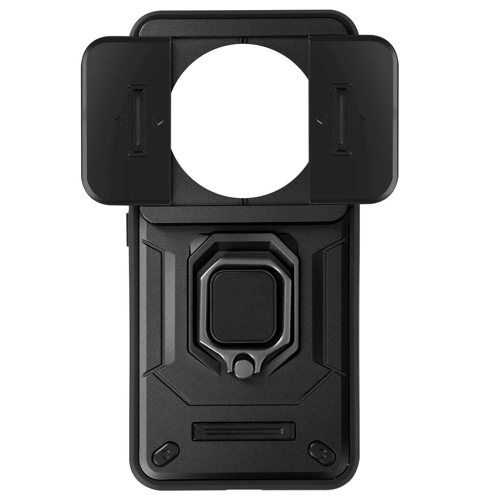 Coque Pour Xiaomi 14 Ultra Bague Support Cache Caméra Coulissant Noir