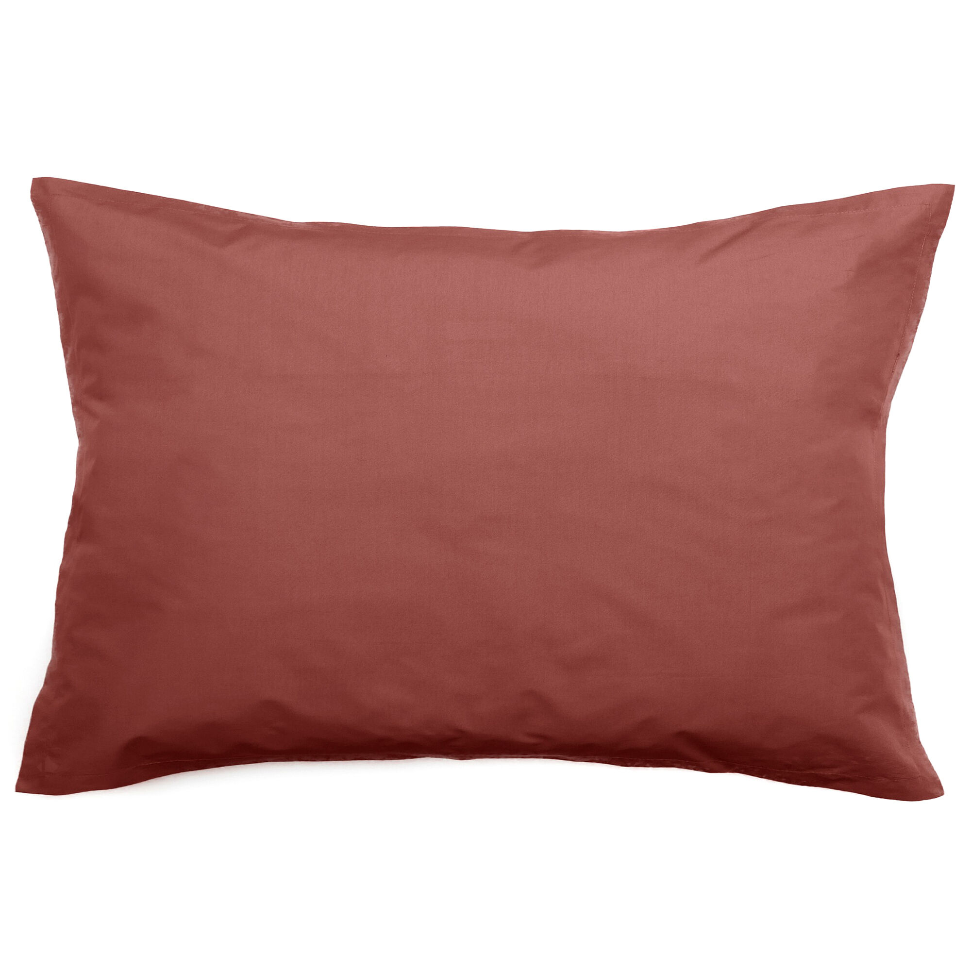 Taie D'oreiller Volants Plats 50x70 Cm Percale Manoir Rose Peche