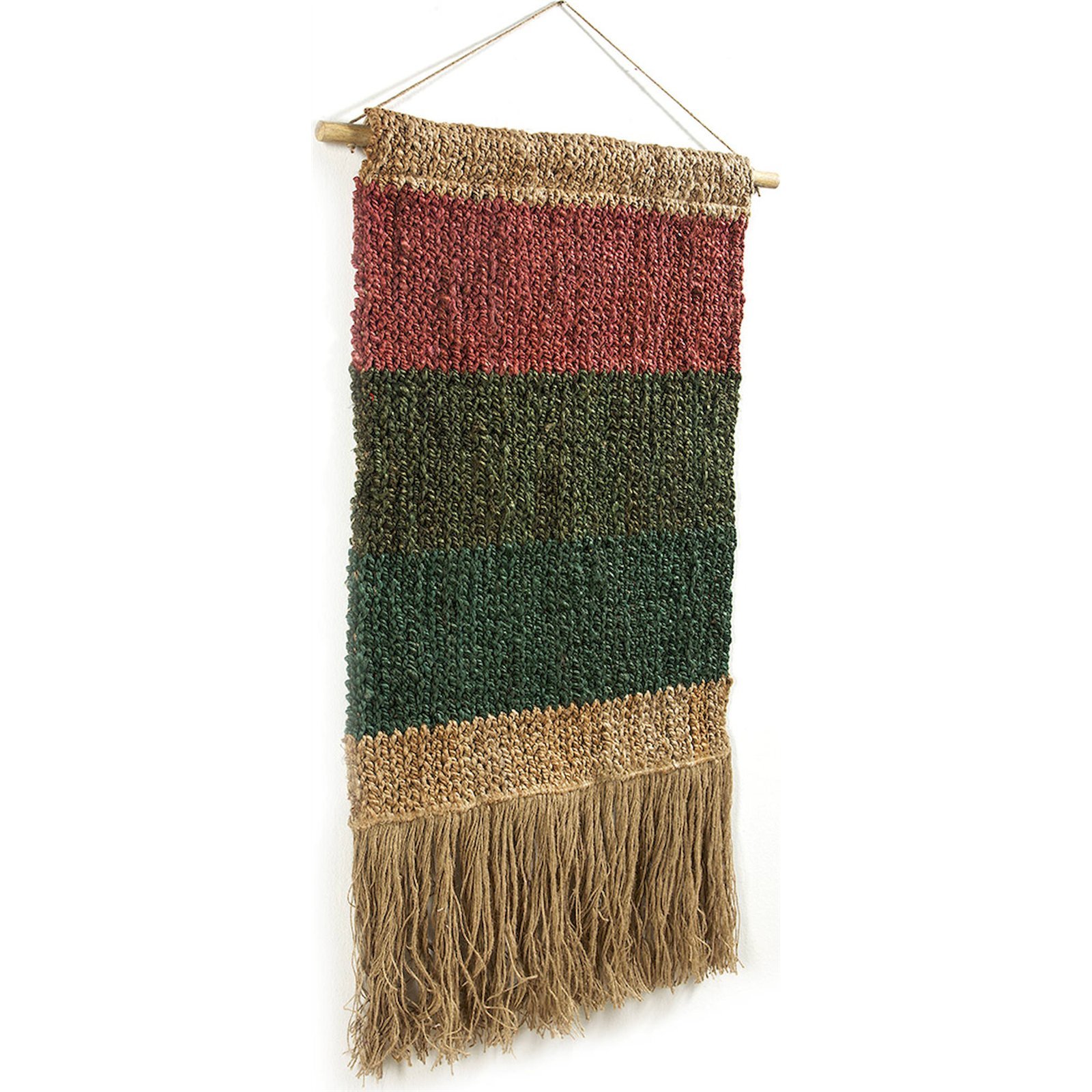 Tapisserie Murale Tissée Multicolore Style Bohème Chic - Multicolore Naturel Avec Nuances Rouge Vert Beige