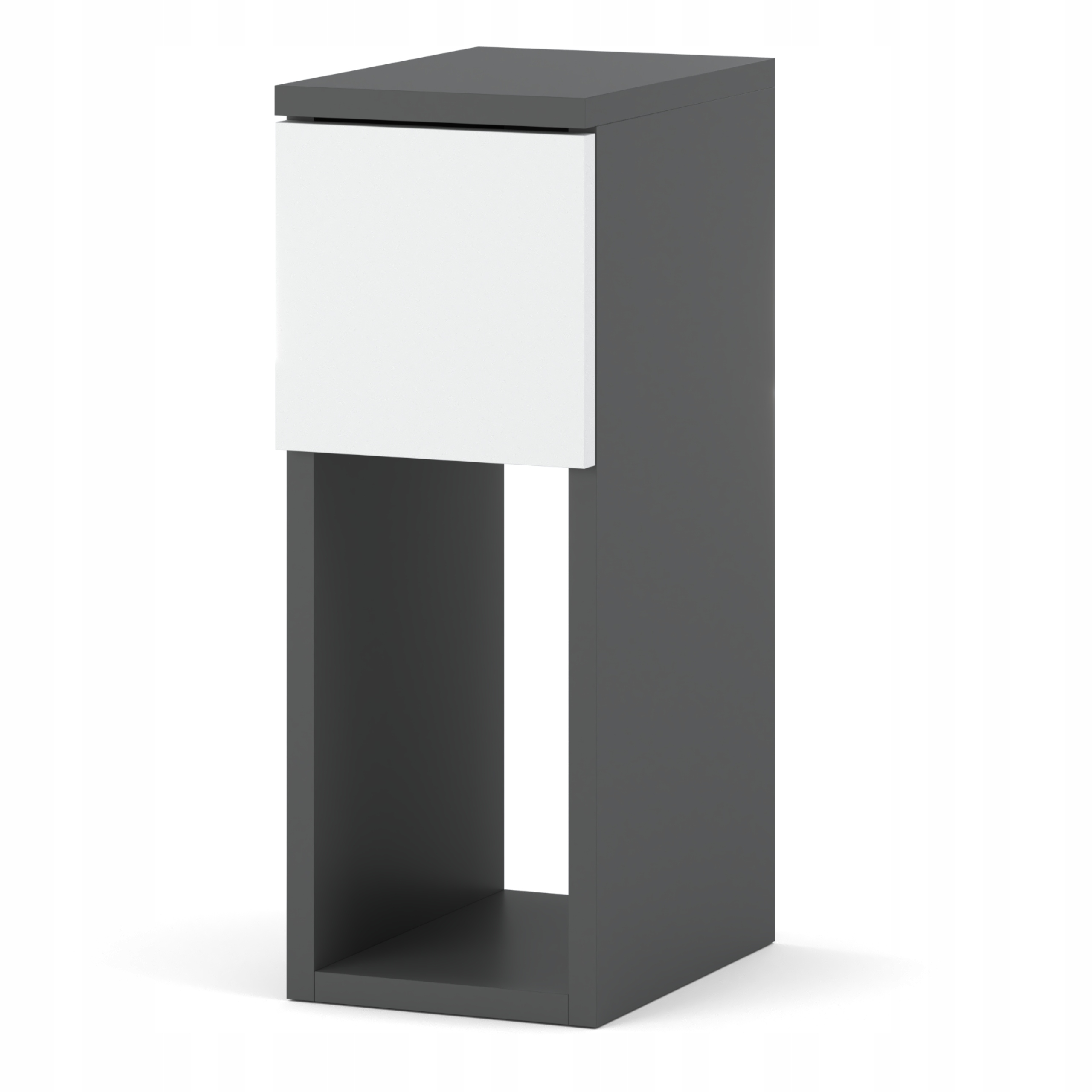 Table De Chevet Étroite 20 Cm, Petite Table De Nuit Grise Et Blanche Pour Chambre À Coucher - Chevet