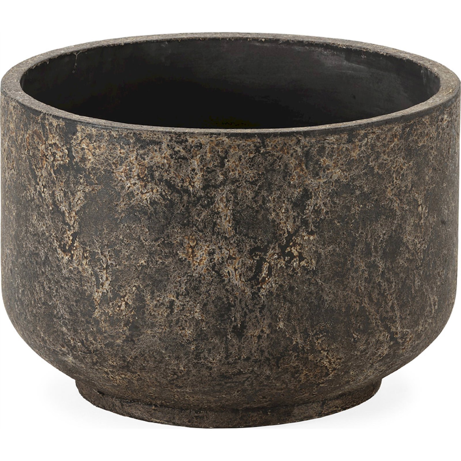 Cache Pot Design En Fibres Ciment Noir Brûlé Pour Intérieur Moderne - Noir Brûlé Effet Pierre Naturelle