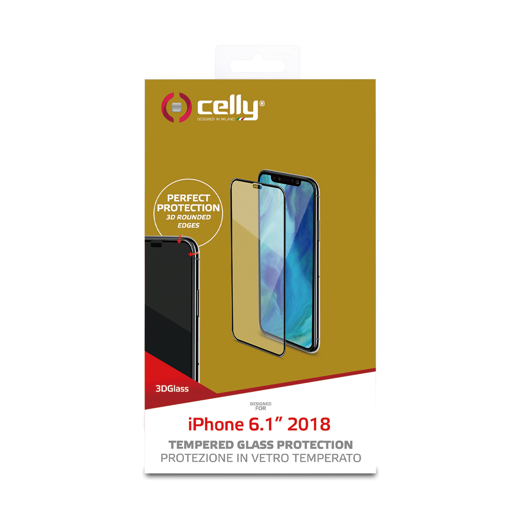 Celly 3d Glass Protection D'écran Transparent Apple 1 Pièce(s)