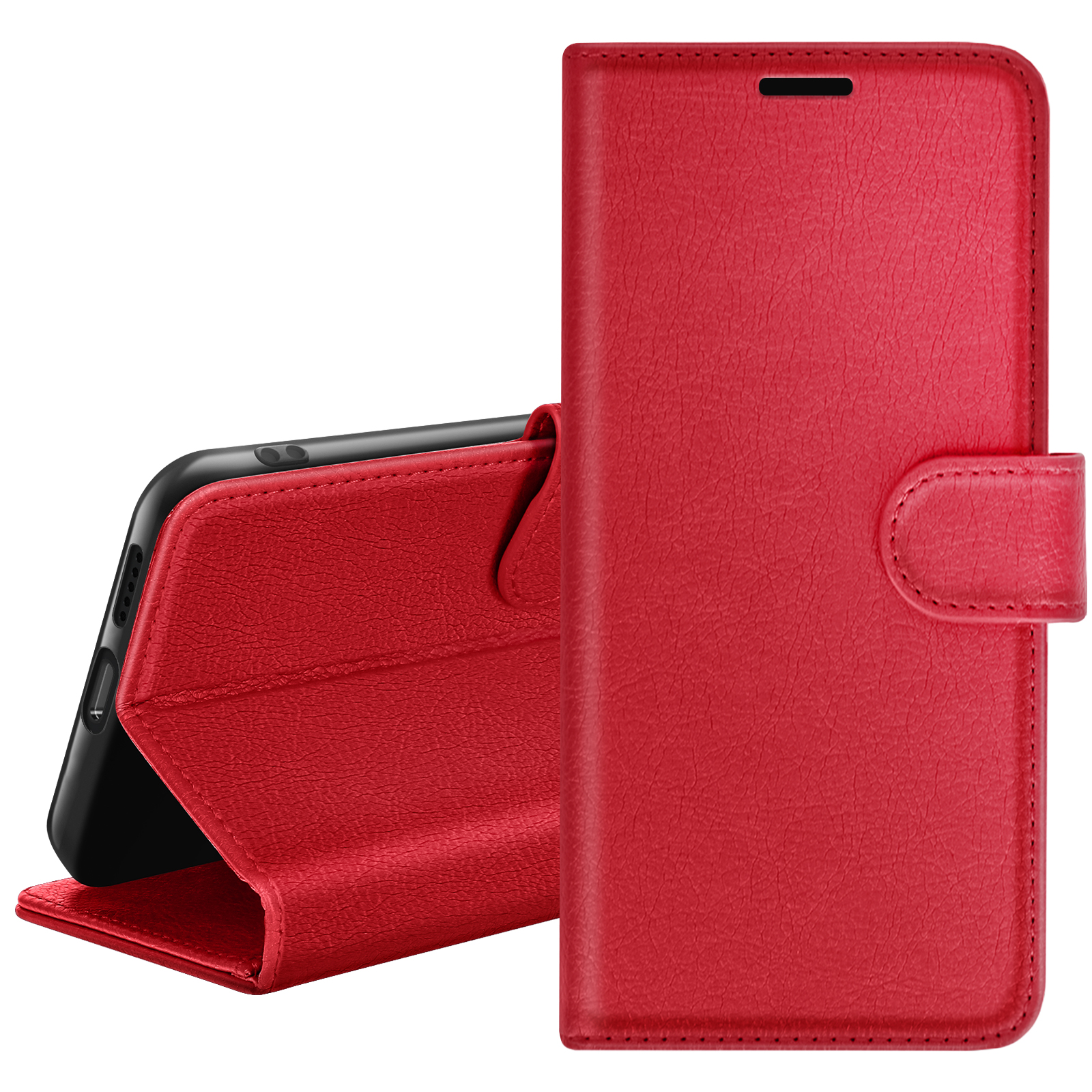 Étui Portefeuille Pour Samsung Galaxy A5 2017 Support Et Languette Rouge Zanaé
