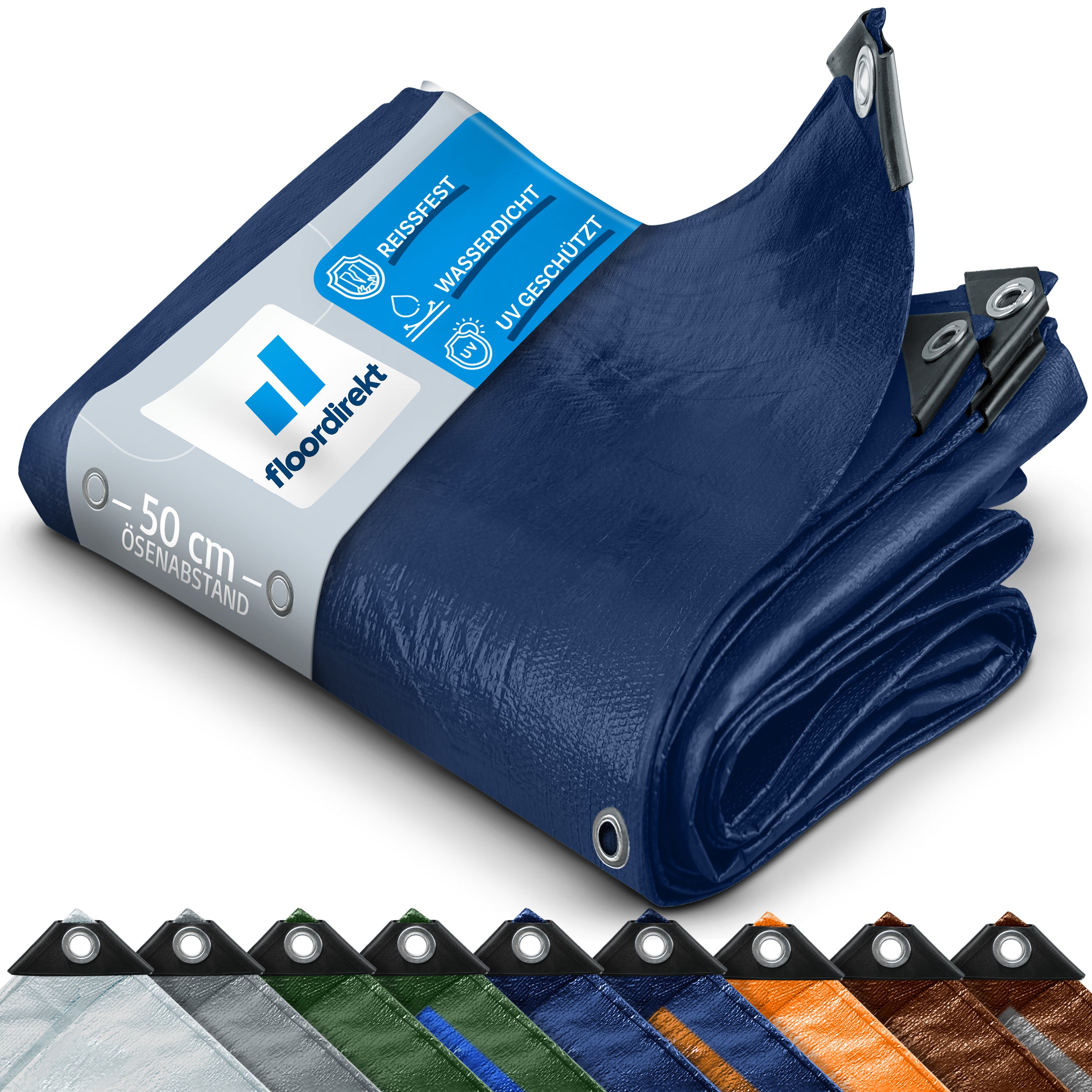 Bâche De Protection Extrêmement Résistante À La Déchirure 180 G/m² Bleu 1,5 X 6 M - Floordirekt