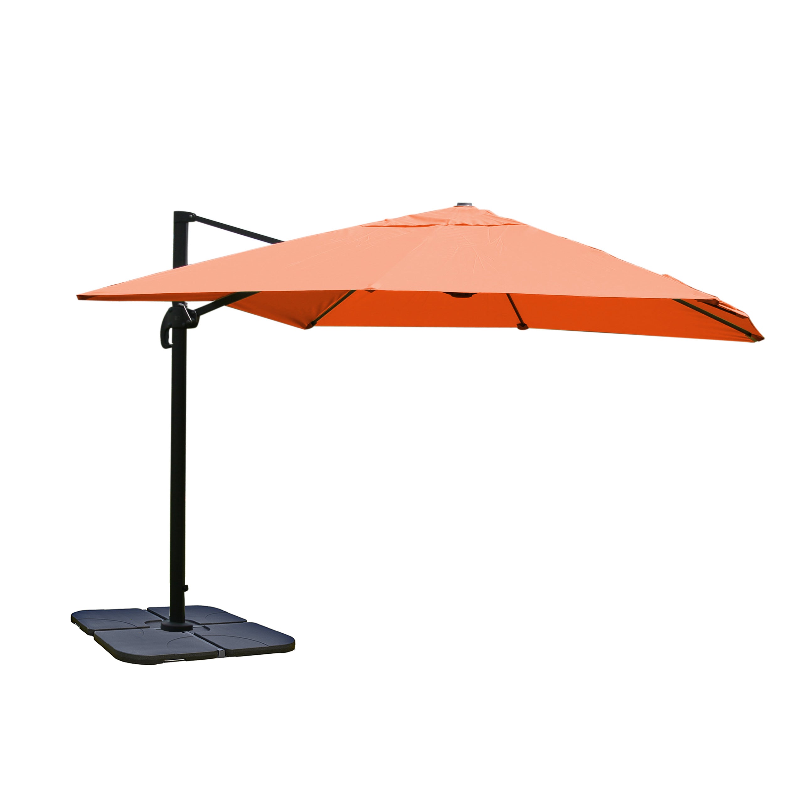 Parasol Déporté Suspendu Avec Croix De Base Et Plaque Rotative 3 X 3m Polyester 04_0007923