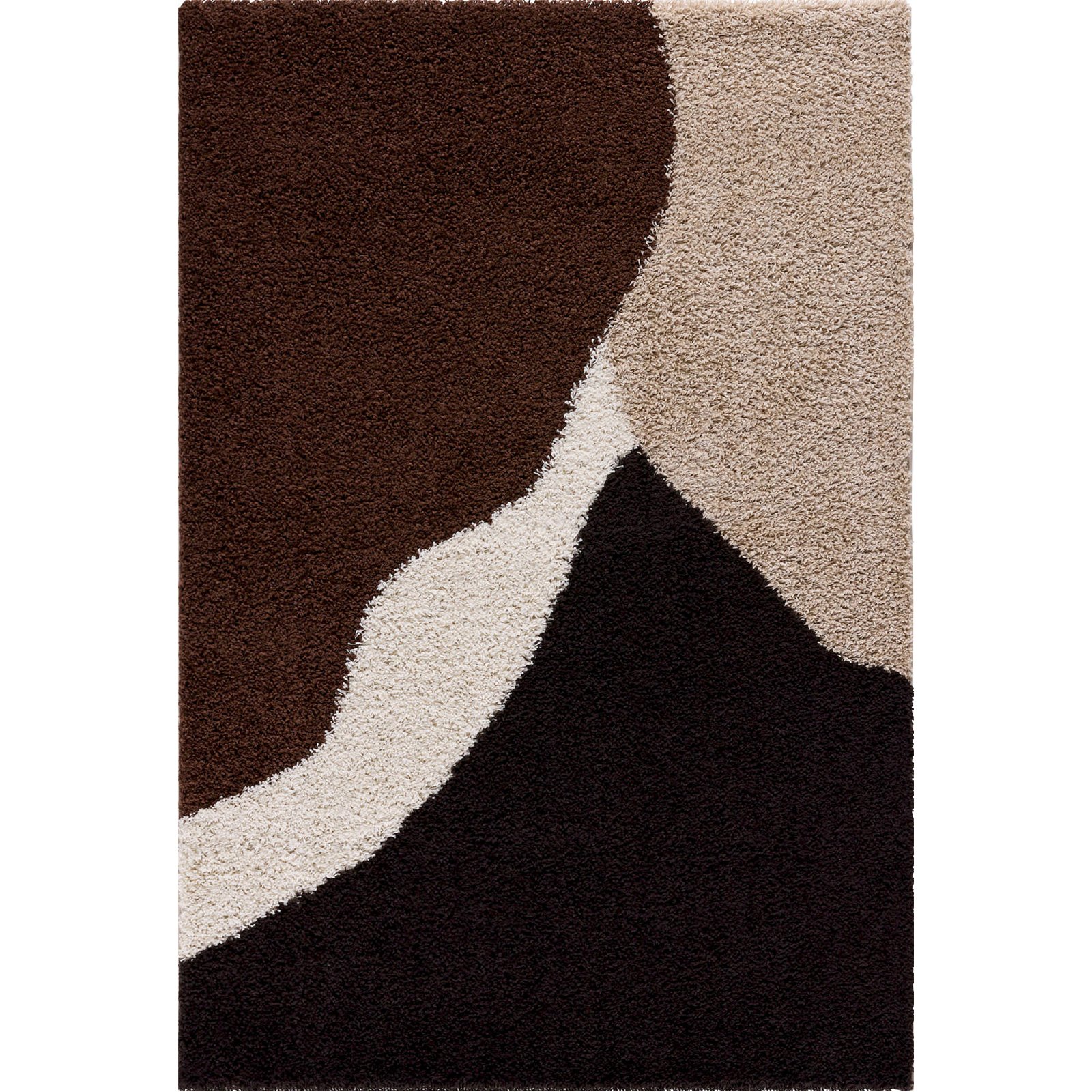 Tapis Shaggy Marron Motif Géométrique Intérieur - 120 X 160 Cm