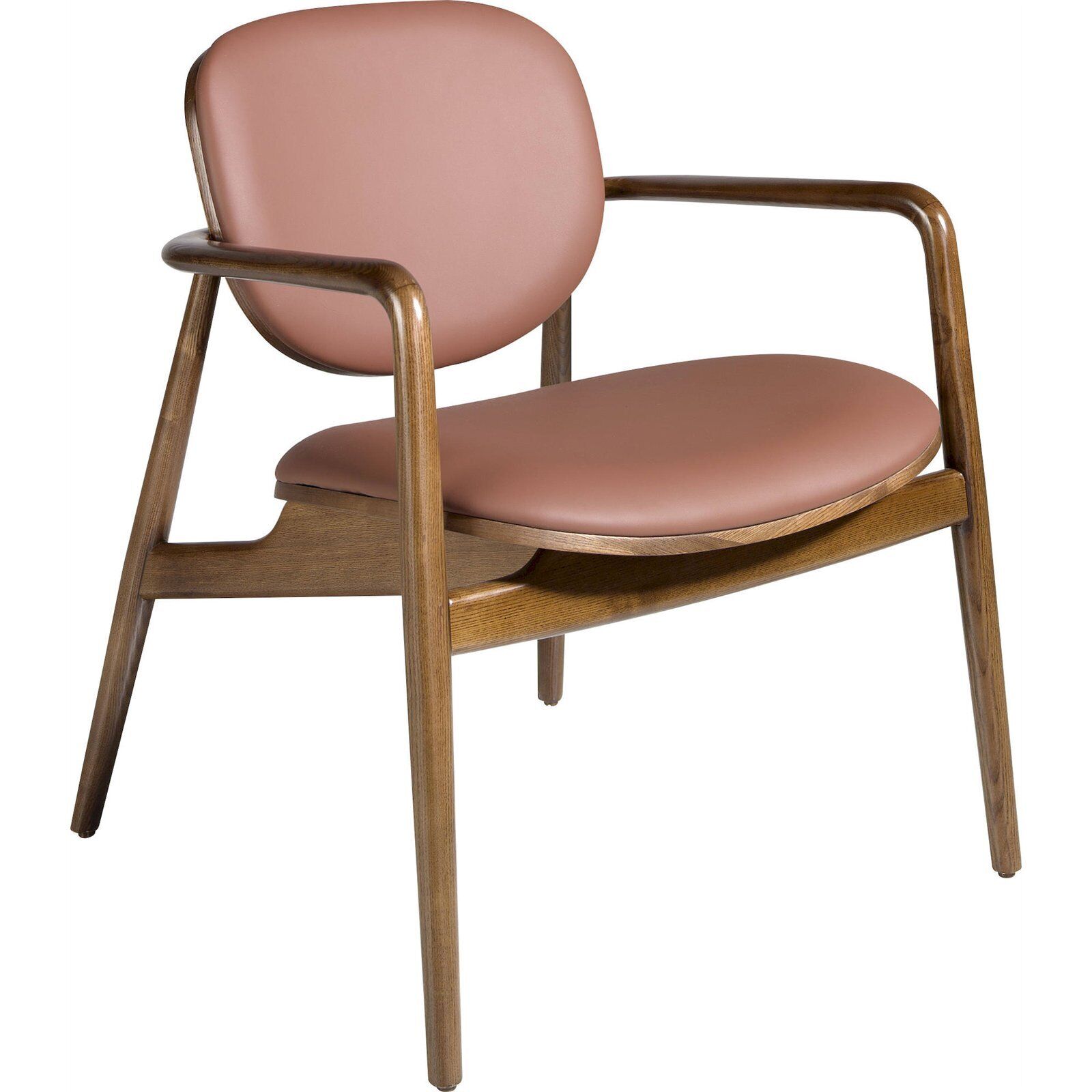 Chaise En Éco-cuir Marron Angel Cerda - Marron Terre Éco-cuir Et Bois De Frêne