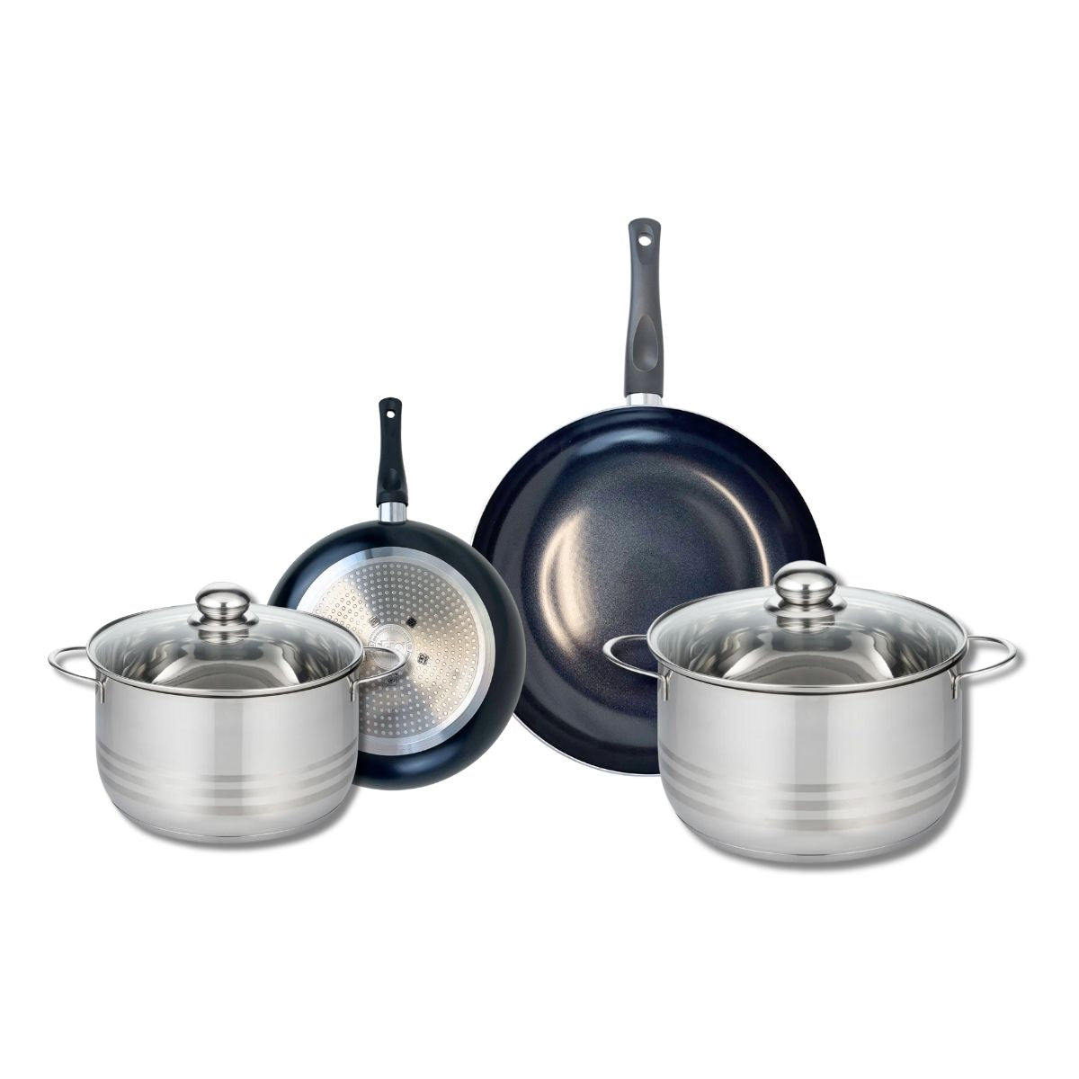 Batterie 2 Poêles 20/28cm + 2 Faitouts 20/24cm Prima Brillant