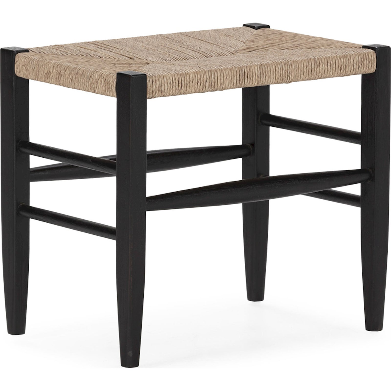 Banc Teck Et Jacinthe D'Eau Synthétique Noir Naturel Élégant - Noir Et Naturel Bois Clair