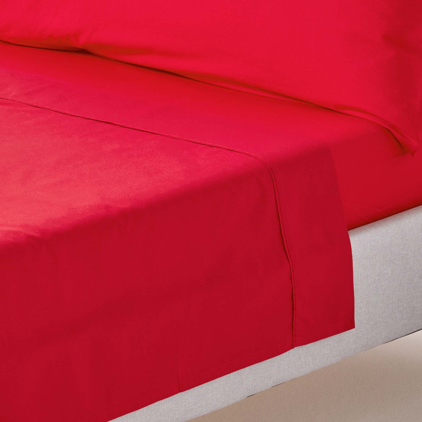 Drap Plat 178x255cm Rouge Coton Égyptien 200tc Homescapes