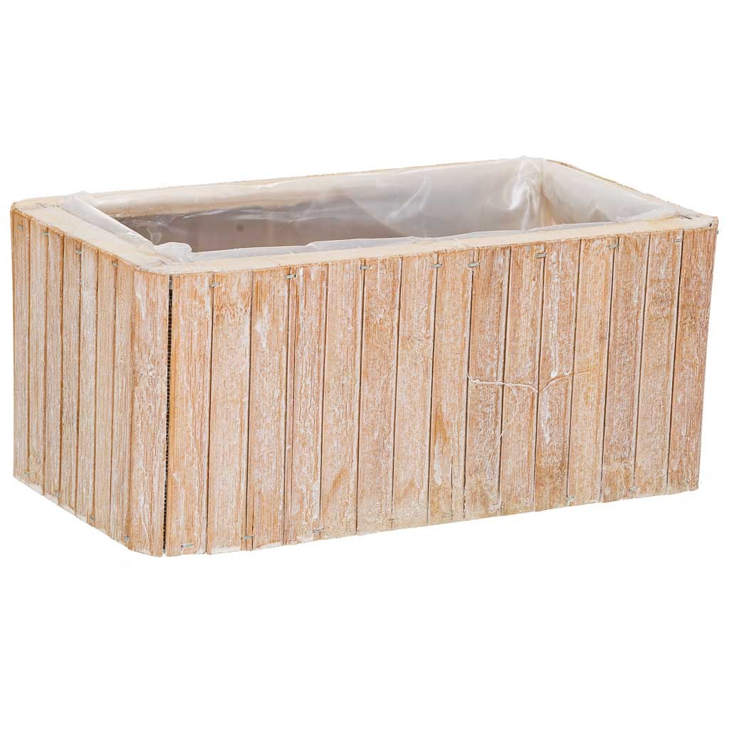 Panier Rectangulaire En Bois Marron 25.5x14.5x11h