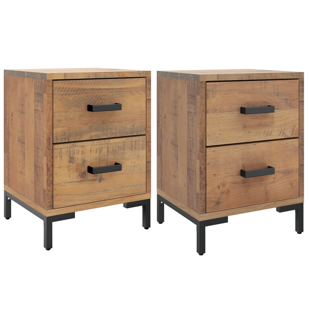 Lot De 2 Tables De Chevet Avec Deux Tiroirs 36 X 30 X 45 Dec034749