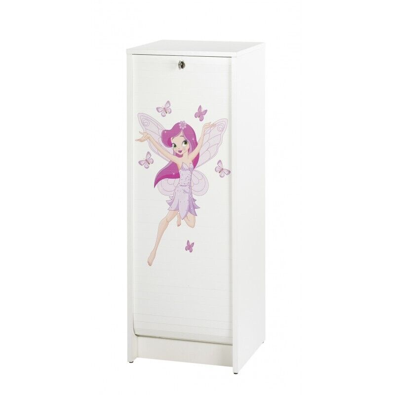 Classeur À Rideau Beaux Meubles Pas Chers Fée 217 5 Niches Serrure 37,8 X 103,8 X 38,4 Cm Blanc Mdf