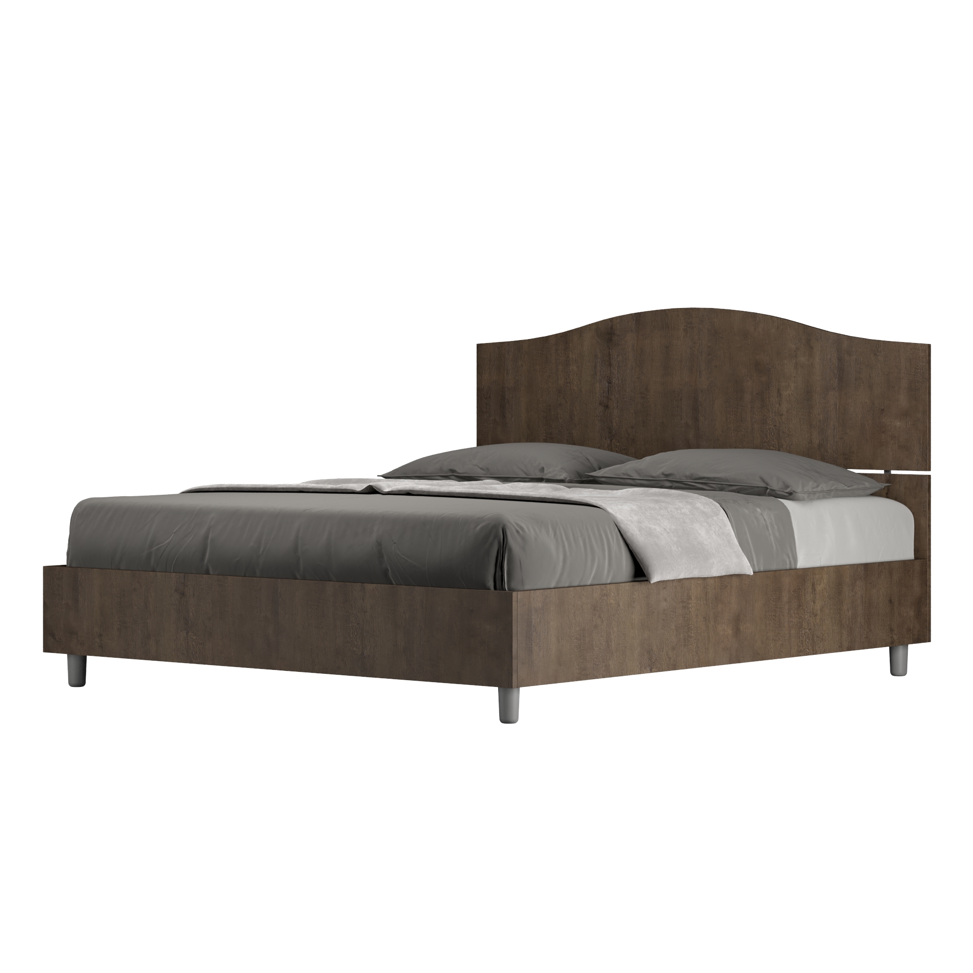 Lit Coffre 160x190 Noyer Dores