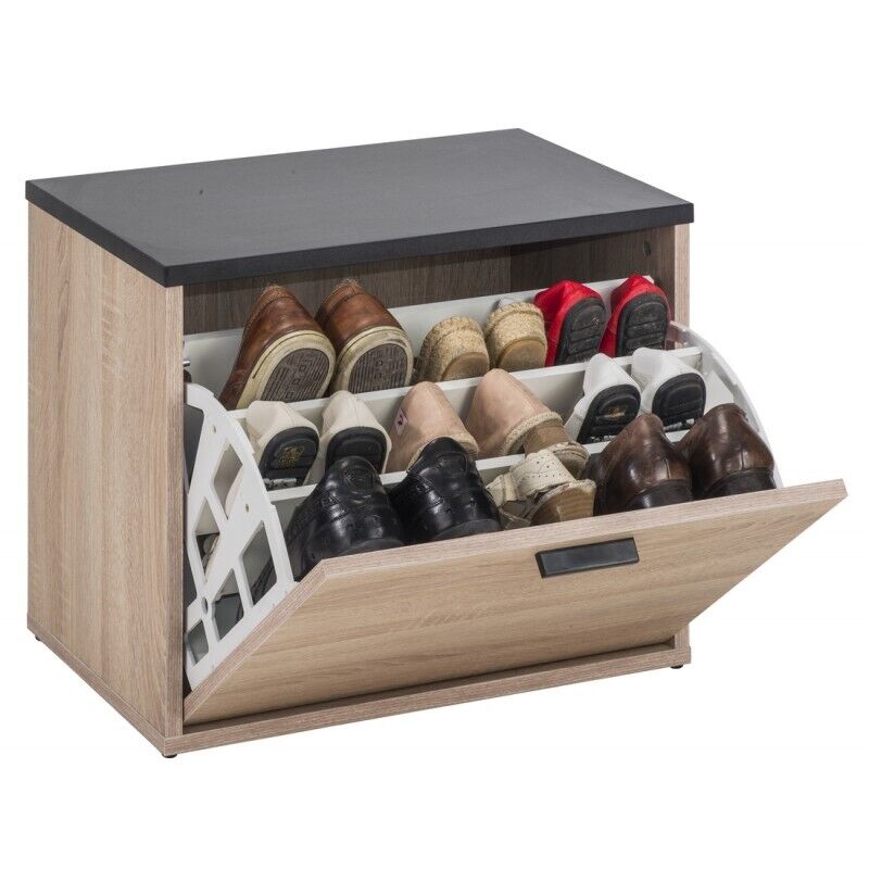 Banc Coffre À Chaussures Beaux Meubles Pas Chers 9 Paires Chêne Naturel