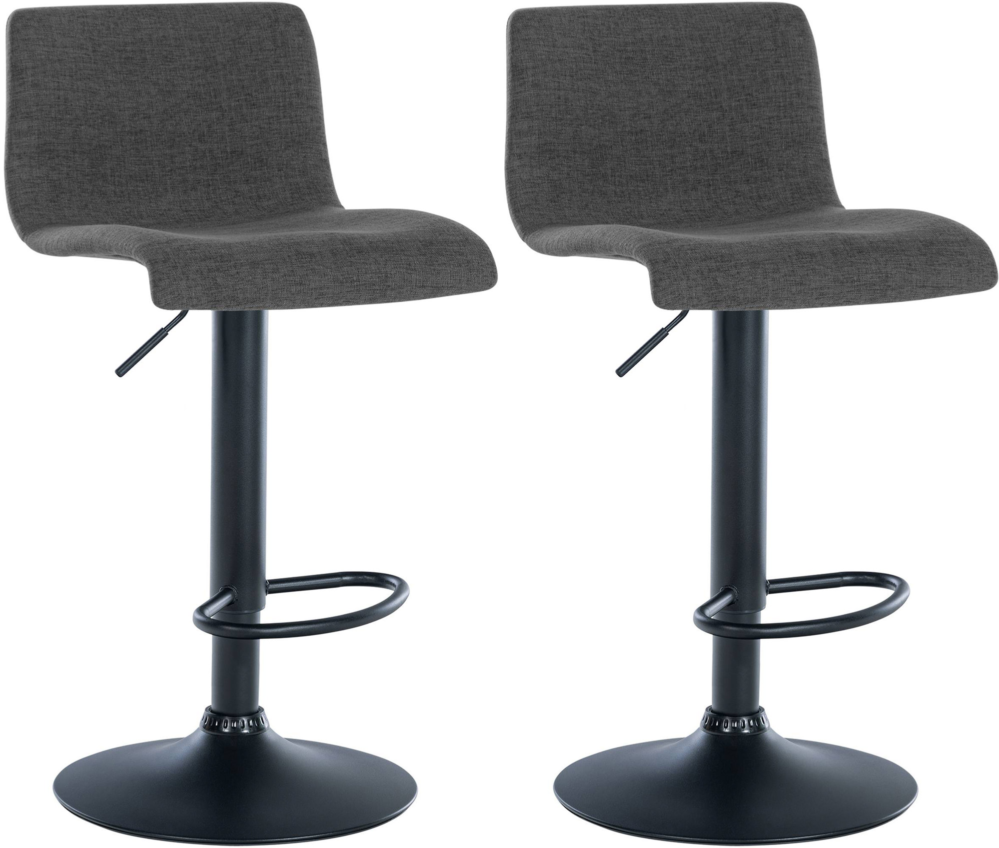 Lot De 2 Tabourets De Bar En Tissu Branford Gris Foncé