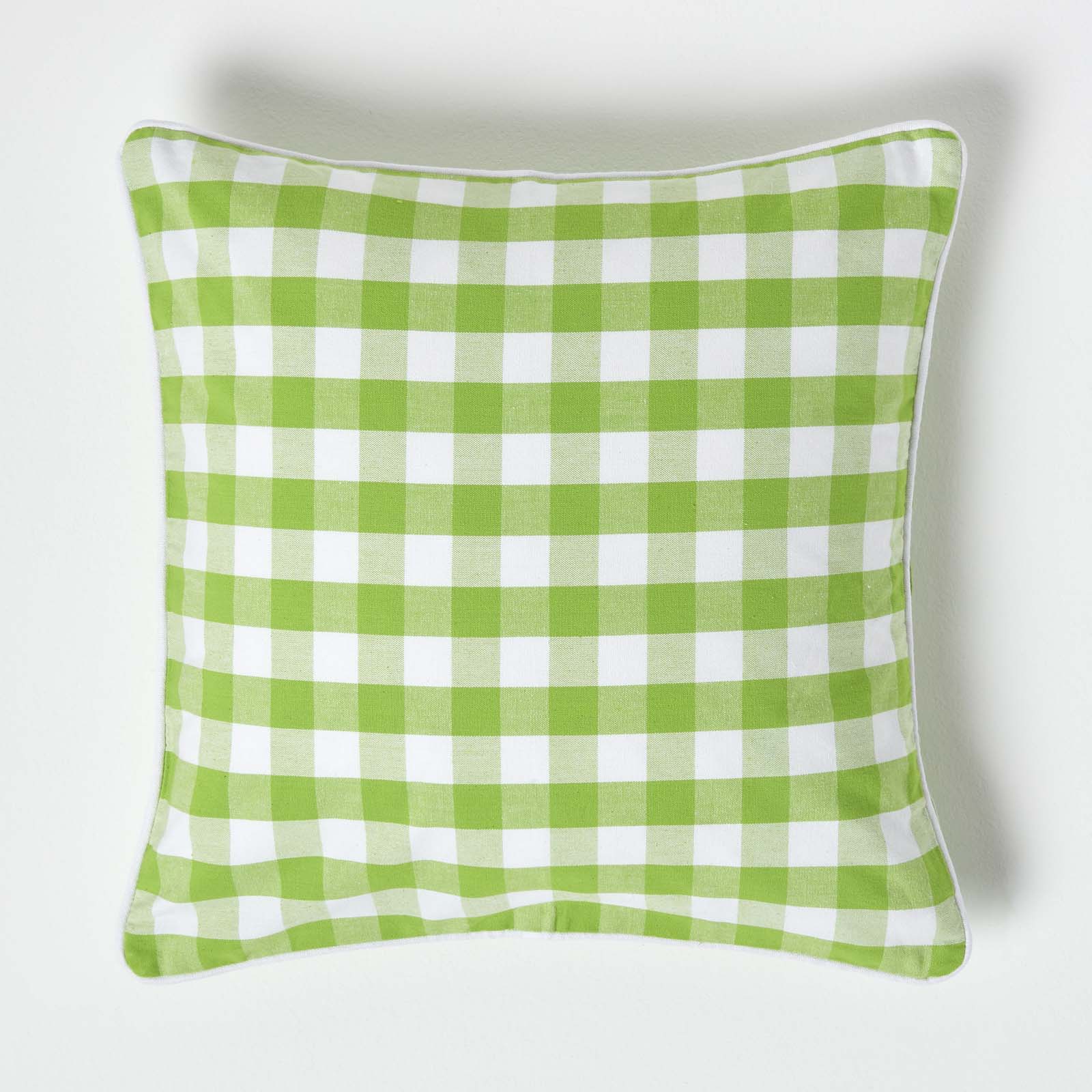 Housse De Coussin À Grands Carreaux Vichy Vert, 45x45cm - Homescapes