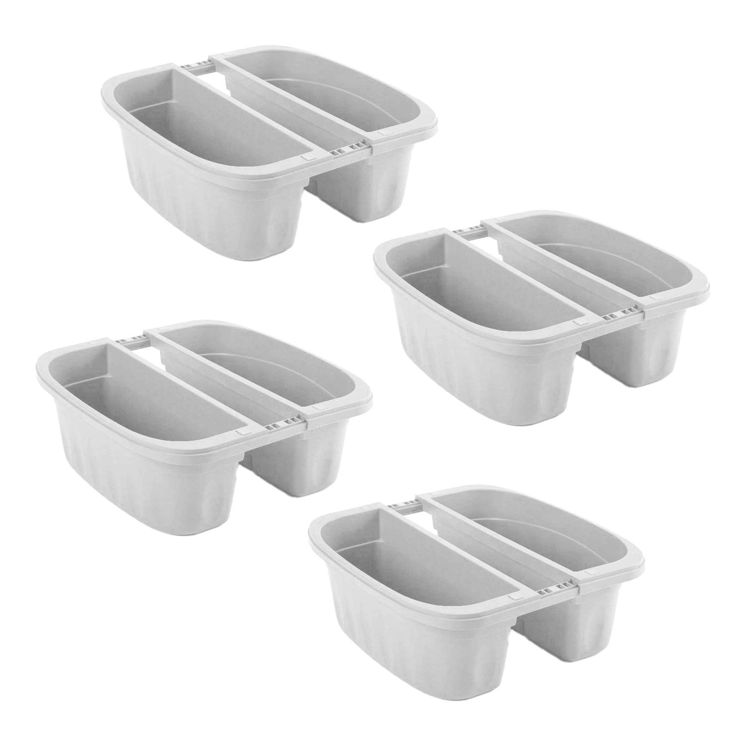 Klunia 40 - Set De 4 Balcons Doubles De 40cm Avec Crochets Réglables Et Réservoir D'eau Blanc