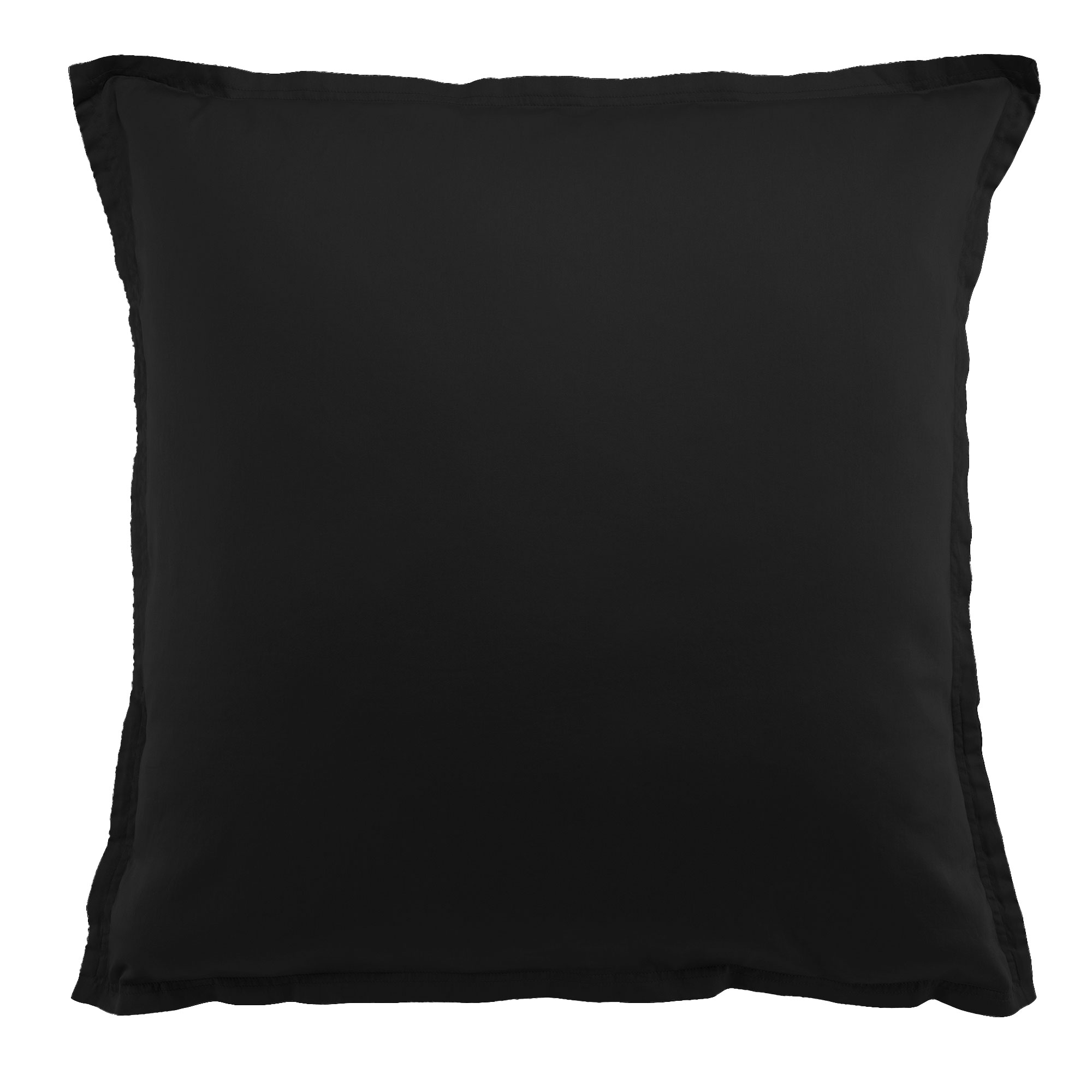 Taie D'oreiller 65x65 Cm Satin De Coton Noir