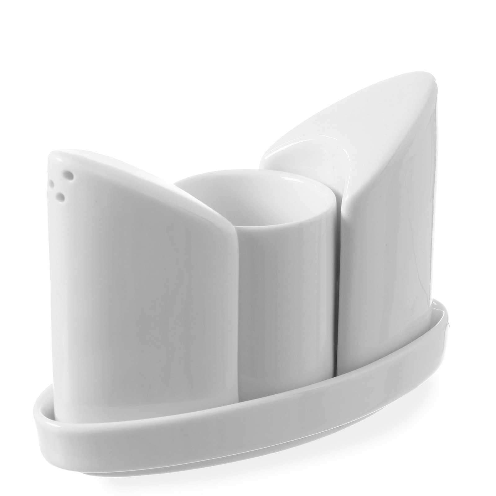 Service À Épices: Sel, Poivre, Cure-dents, Porcelaine Blanche - Hendi 786420