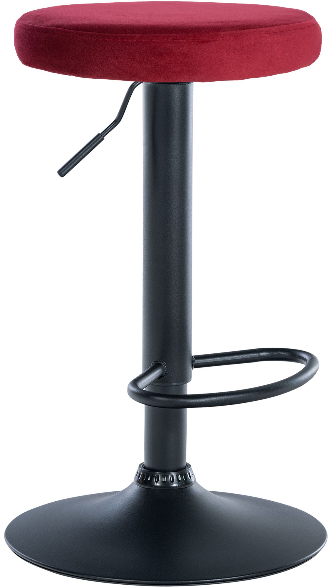 Tabouret De Bar Ponte Velours Noir Rouge