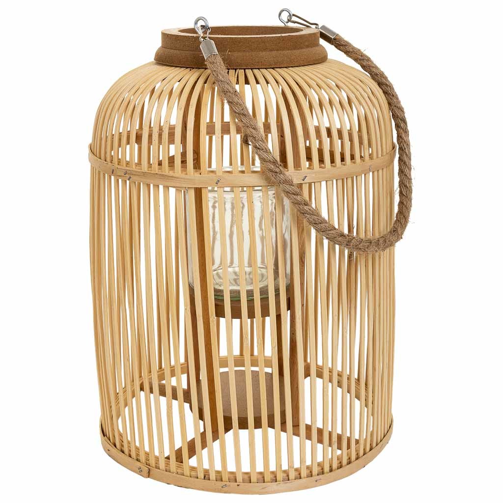Lanterne Photophore En Bambou Marron D27x37h