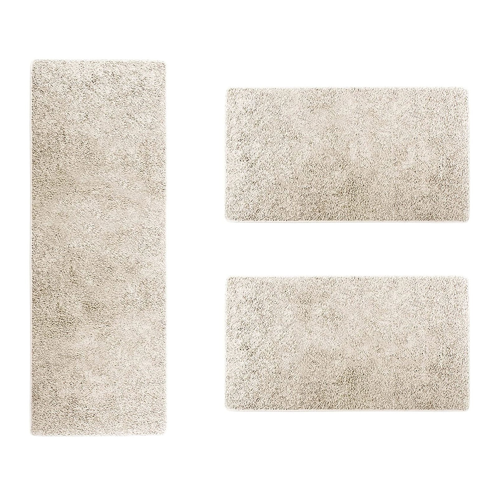 Descente De Lit Barcelona Crème 1 Tapis 67 X 330 Cm + 2 Tapis 67 X 130 Cm - Floordirekt