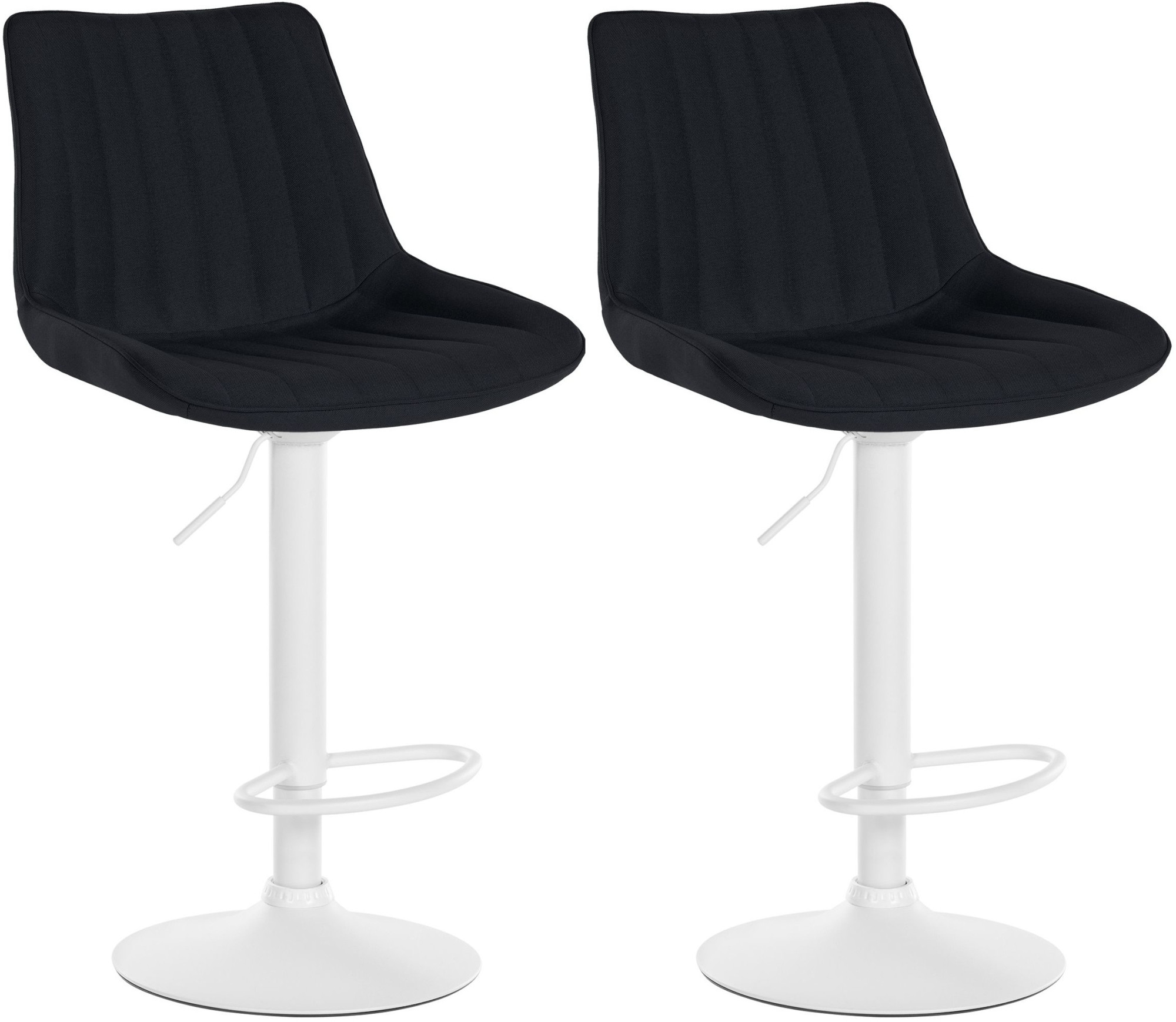 Lot De 2 Tabourets De Bar Toni Tissu Blanc Noir