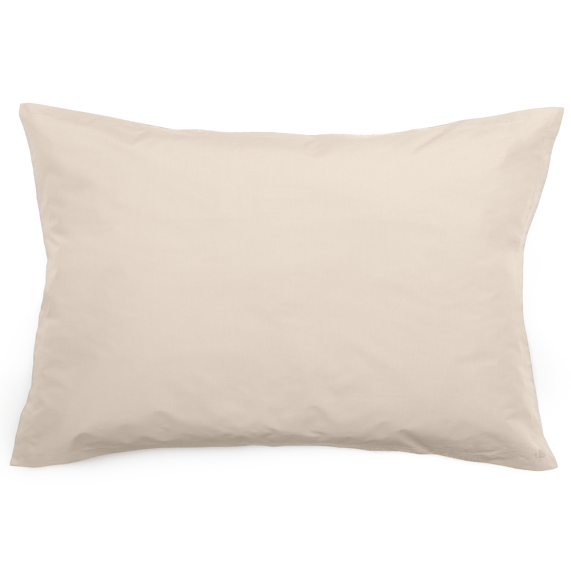 Taie D'oreiller Volants Plats 50x70 Cm Percale Manoir Blanc Naturel