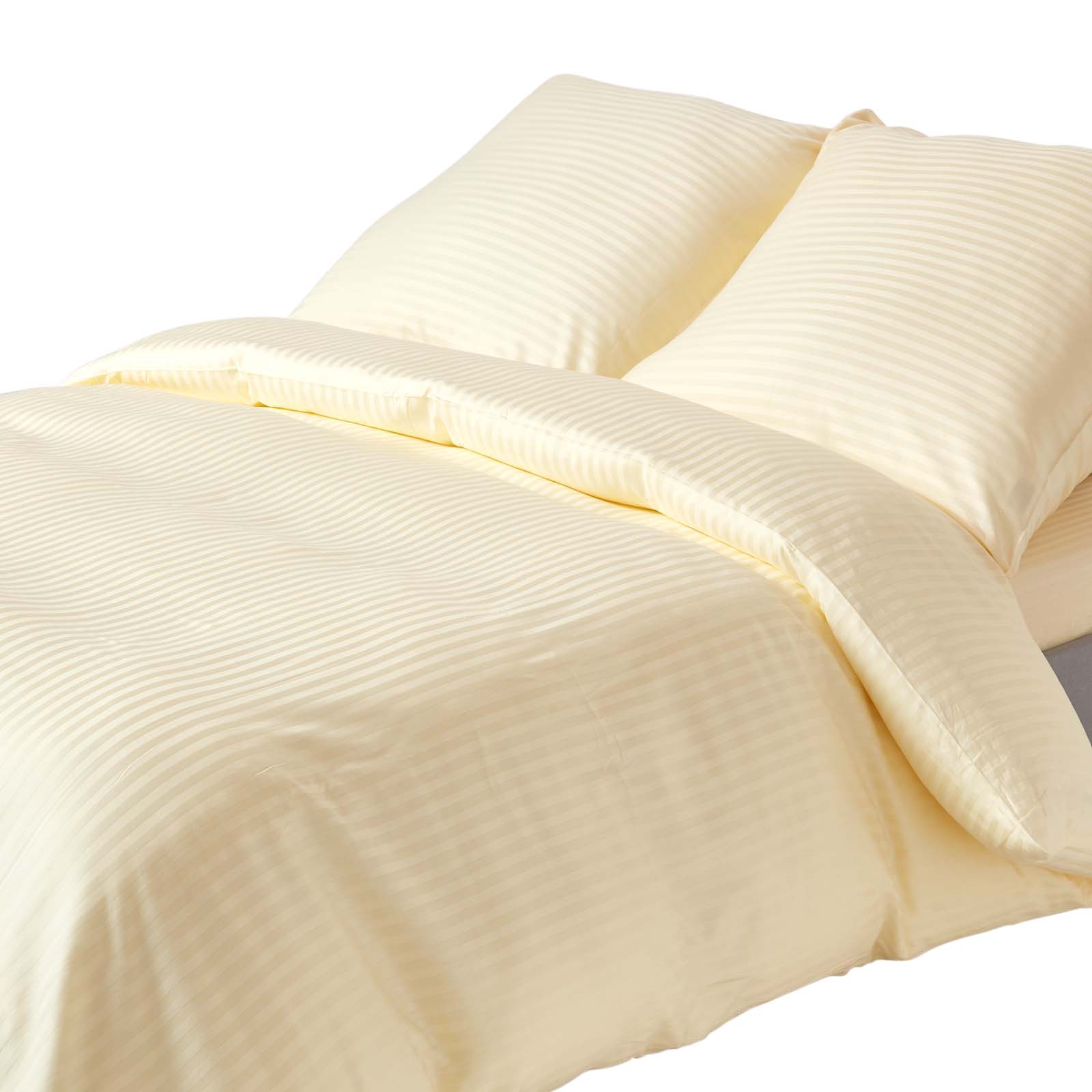 Parure De Lit 155x220cm Coton Égyptien 330tc Jaune Pâle Homescapes