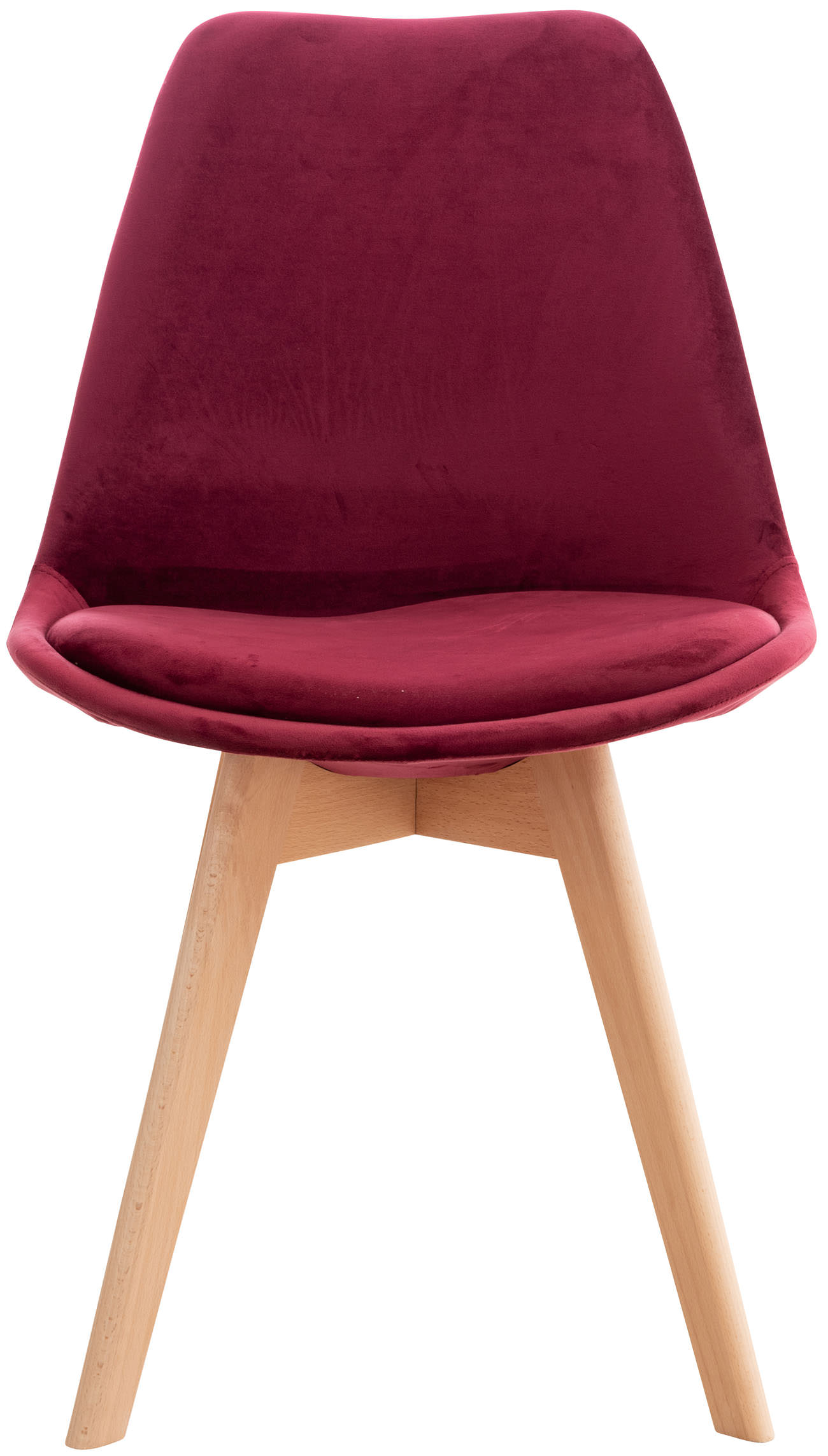 Lot De 4 Chaises Linares Velours Rouge Bordeaux