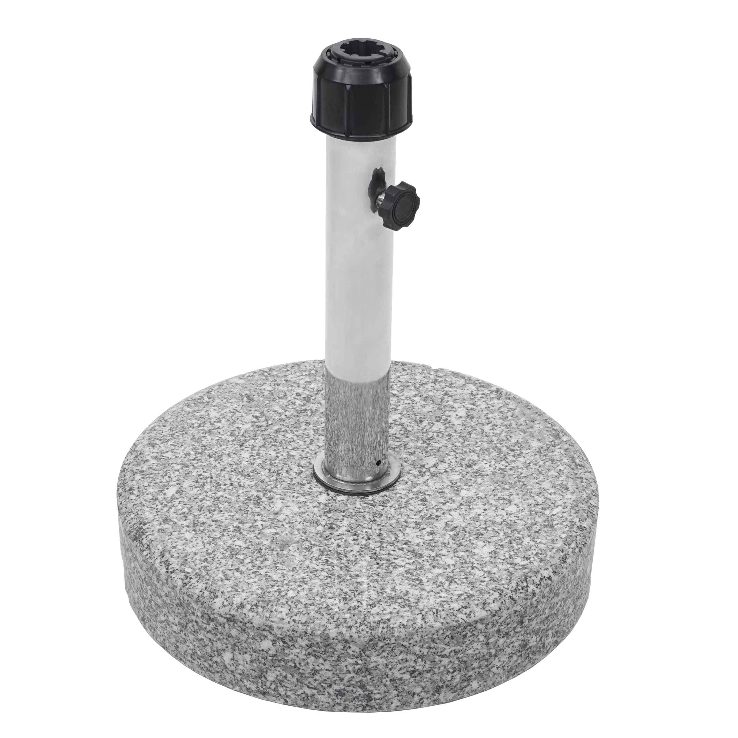 Pied De Parasol Support Granit 24kg Rond Gris Poignées De Transport 04_0003906