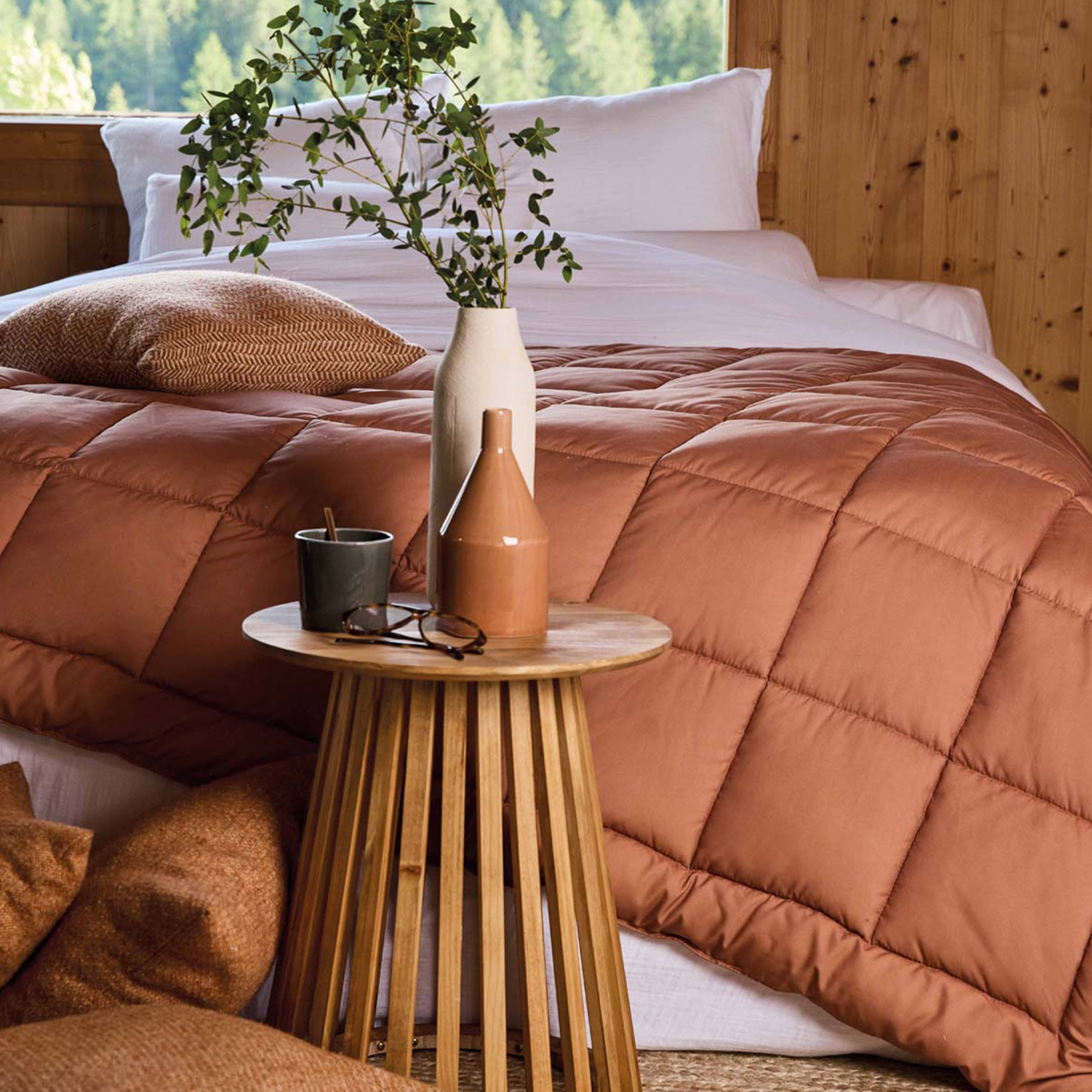 Dessus De Lit Polyester Microfibre 260x240 Cm Lazy Orange Ocre 150g/m2