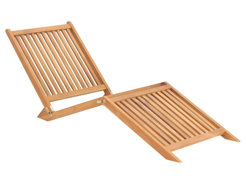 Transat Chaise Longue Bain De Soleil Lit De Jardin Terrasse Meuble D'extérieur Bois De Teck Solide 02_0012715